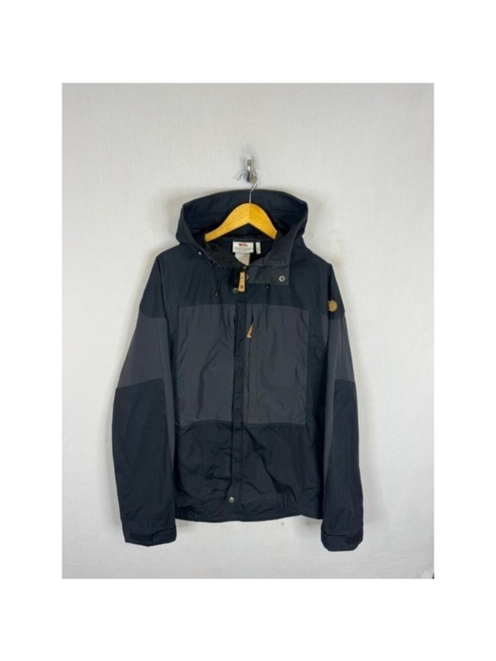 Fjallraven Keb Jacket Mens Large Black Dark Grey G-1000 Trekking Hooded 87211